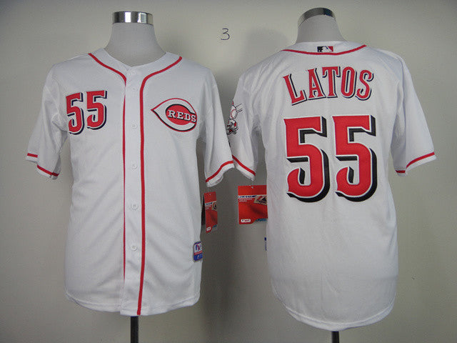 Latos Cincinnati Reds white jersey