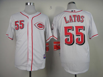 Latos Cincinnati Reds white jersey