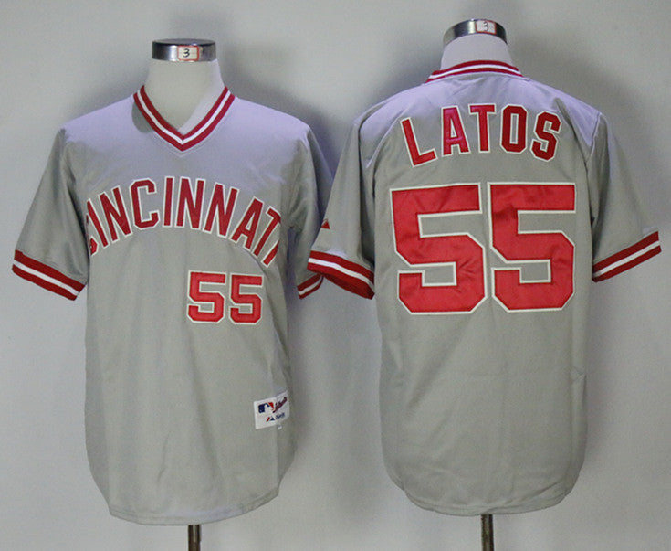 Mat Latos Cincinnati Reds gray Throwback jersey