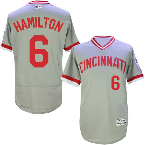 Billy Hamilton Cincinnati Reds gray Cooperstown jersey