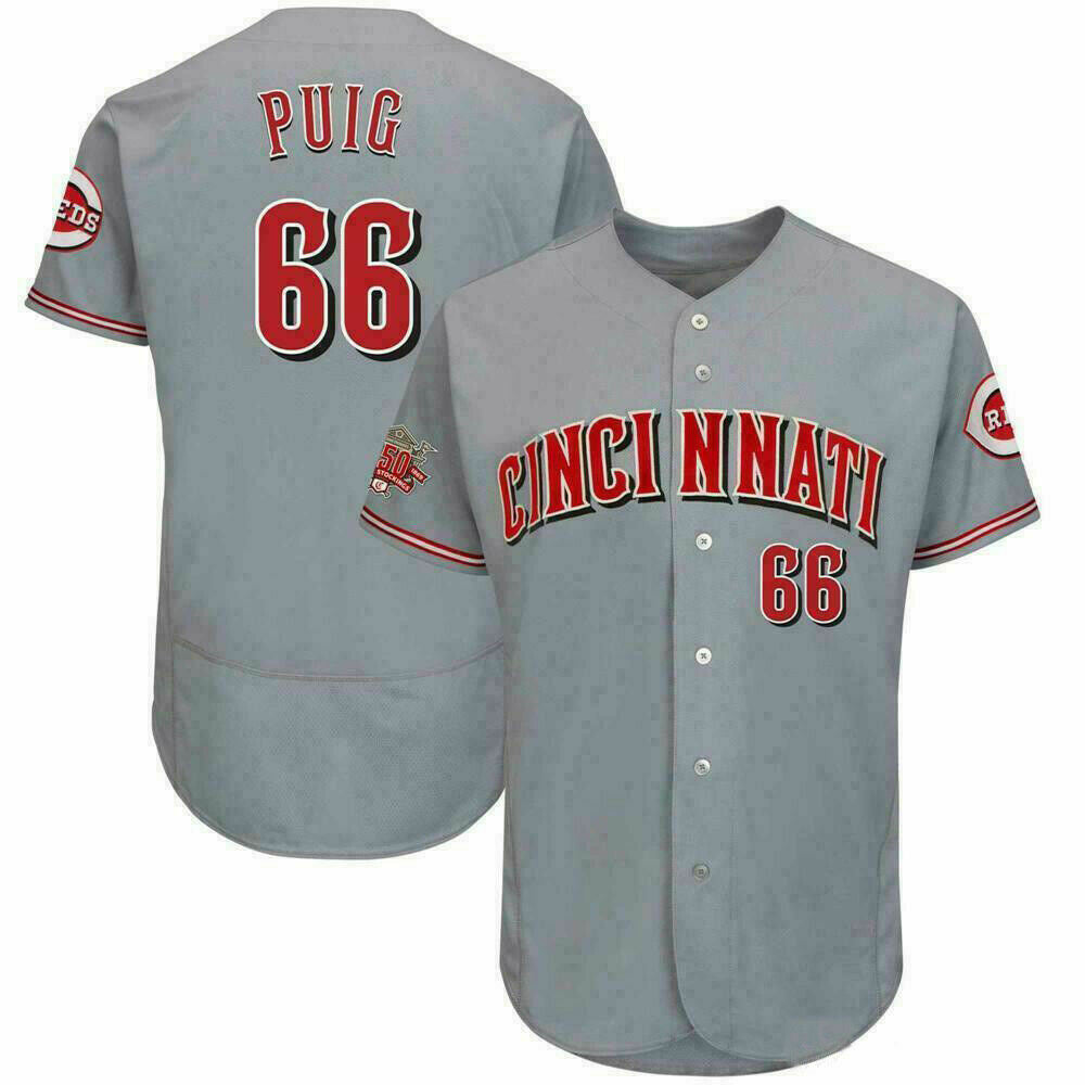 Yasiel Puig Cincinnati Reds gray jersey