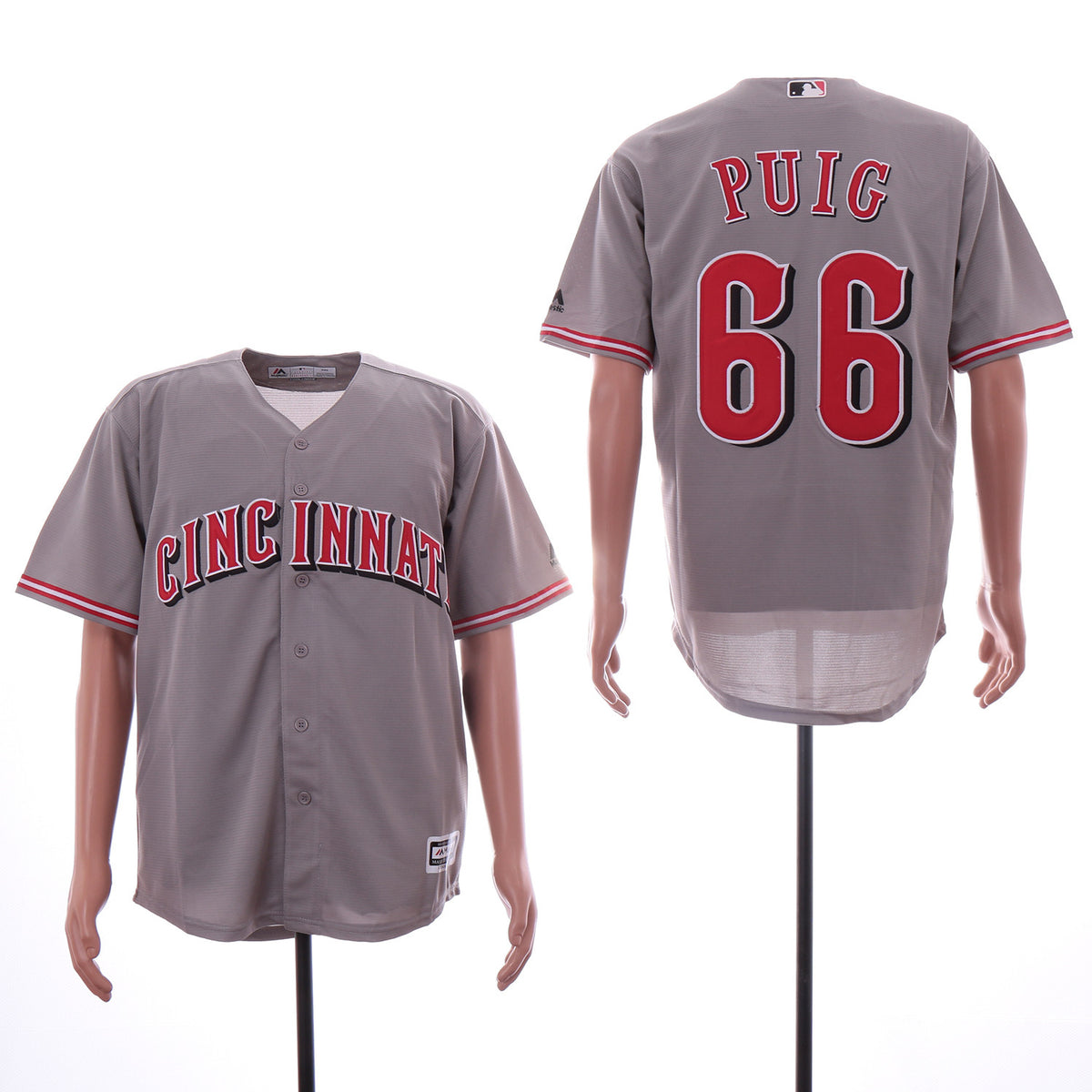 Yasiel Puig Cincinnati Reds gray jersey
