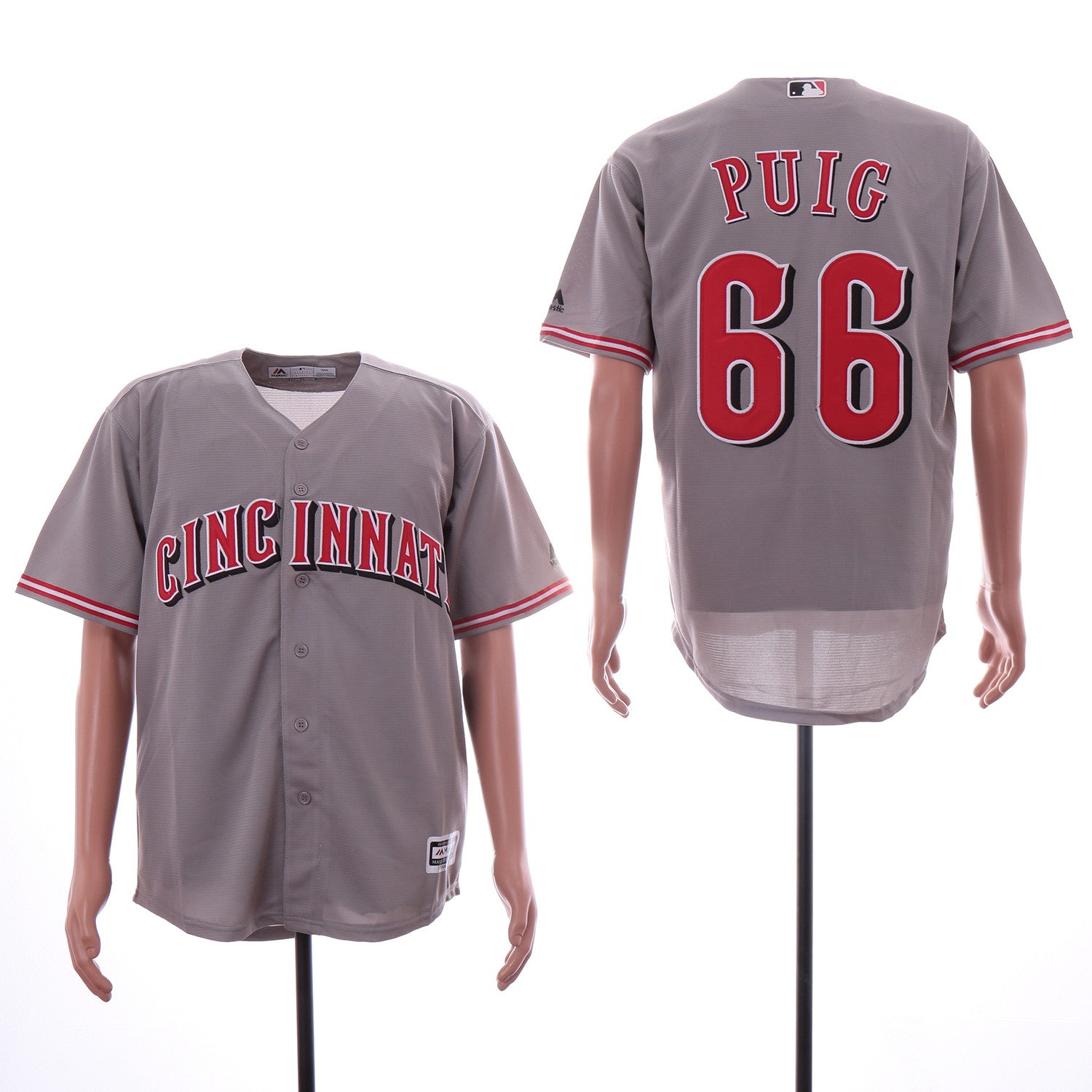 Yasiel Puig Cincinnati Reds gray jersey