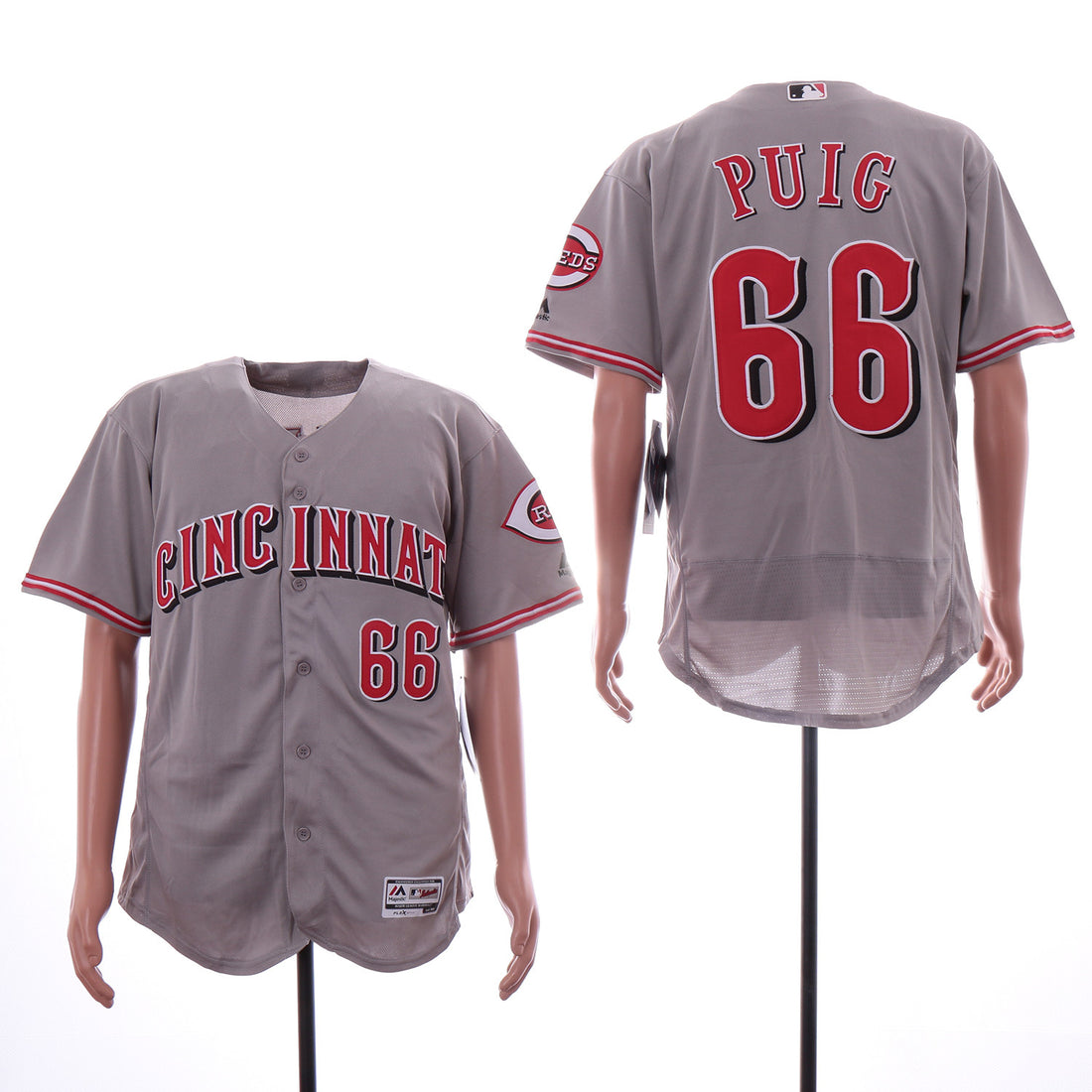 Yasiel Puig Cincinnati Reds gray jersey
