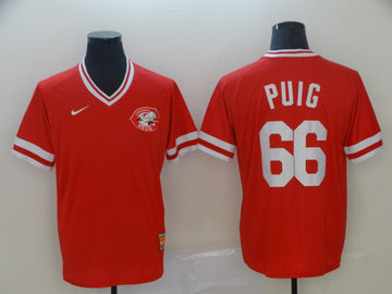 Yasiel Puig Cincinnati Reds red Throwback jersey