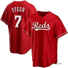Spencer Steer Cincinnati Reds red jersey