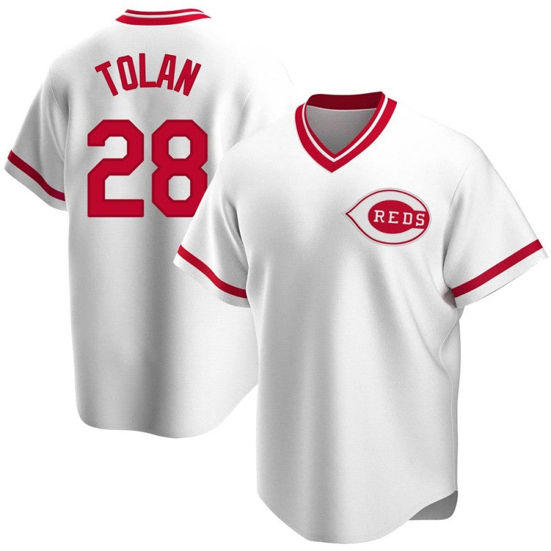 Bobby Tolan Cincinnati Reds white Throwback jersey