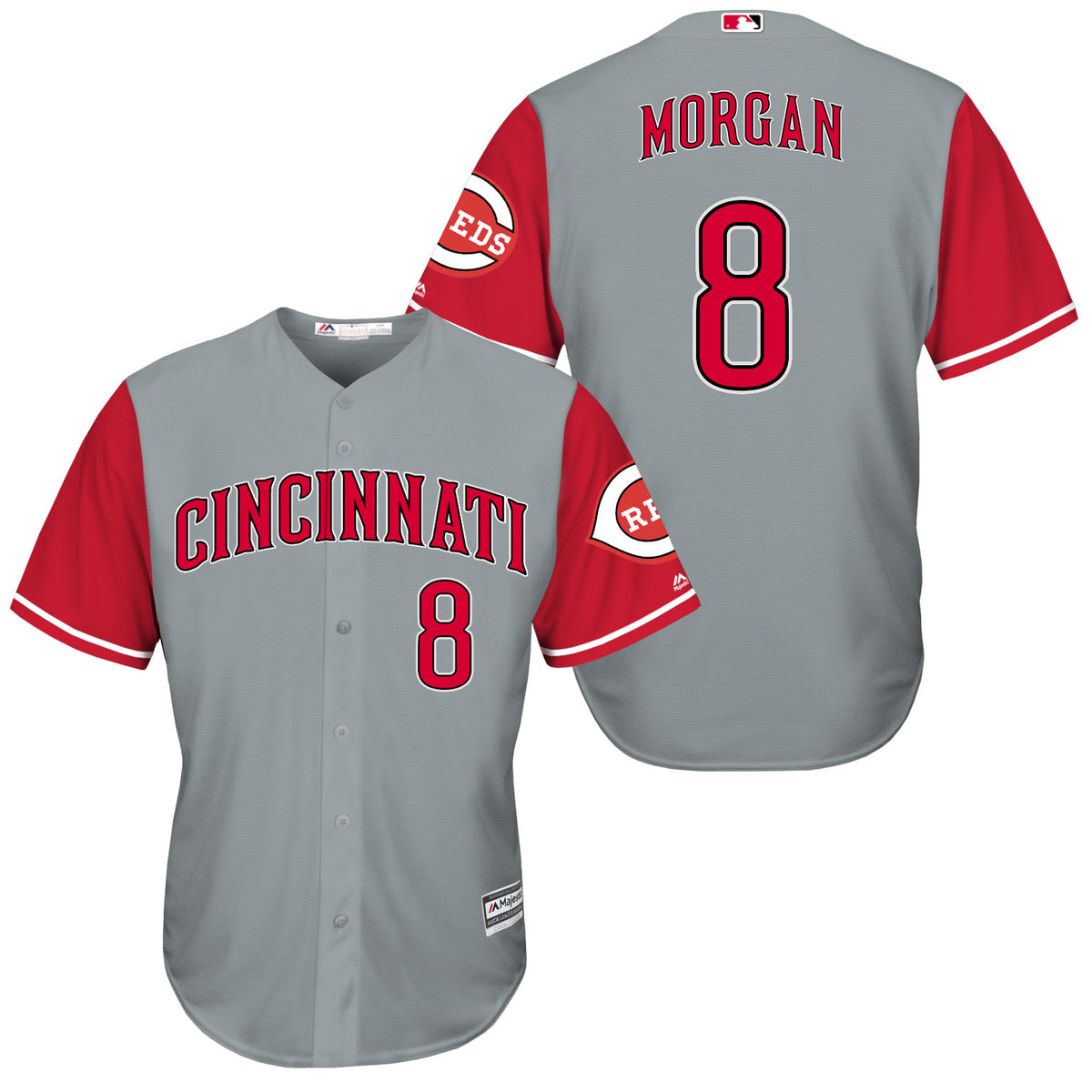 Joe Morgan Cincinnati Reds grey jersey