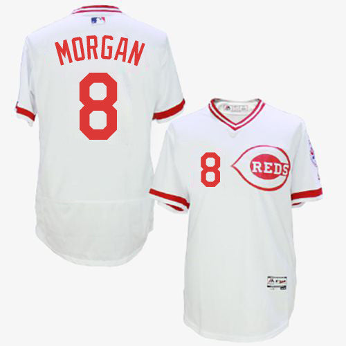 Joe Morgan Cincinnati Reds white Cooperstown jersey