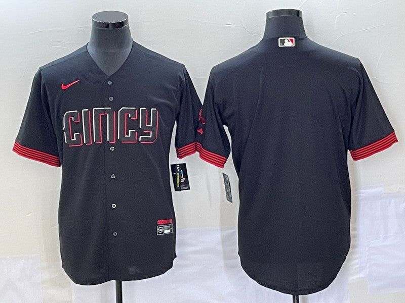 Custom Cincinnati Reds black City Connect jersey