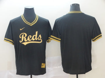 Blank Black Cincinnati Reds gold Legend jersey