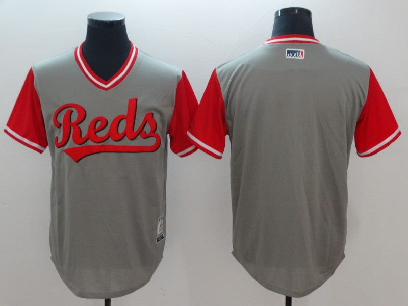 Custom Cincinnati Reds gray jersey