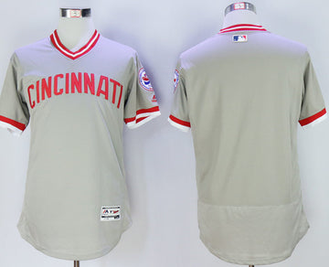 Custom Cincinnati Reds grey Throwback jersey