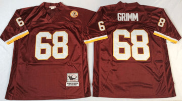 Russ Grimm Washington Commanders red Throwback jersey