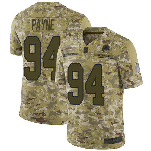 Da'Ron Payne Washington Commanders camo Salute To Service jersey