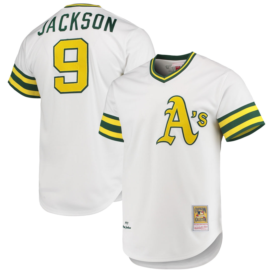 Reggie Jackson Oakland Athletics white Cooperstown jersey