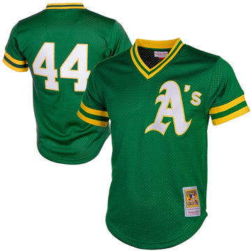 Reggie Jackson Oakland Athletics green Cooperstown jersey