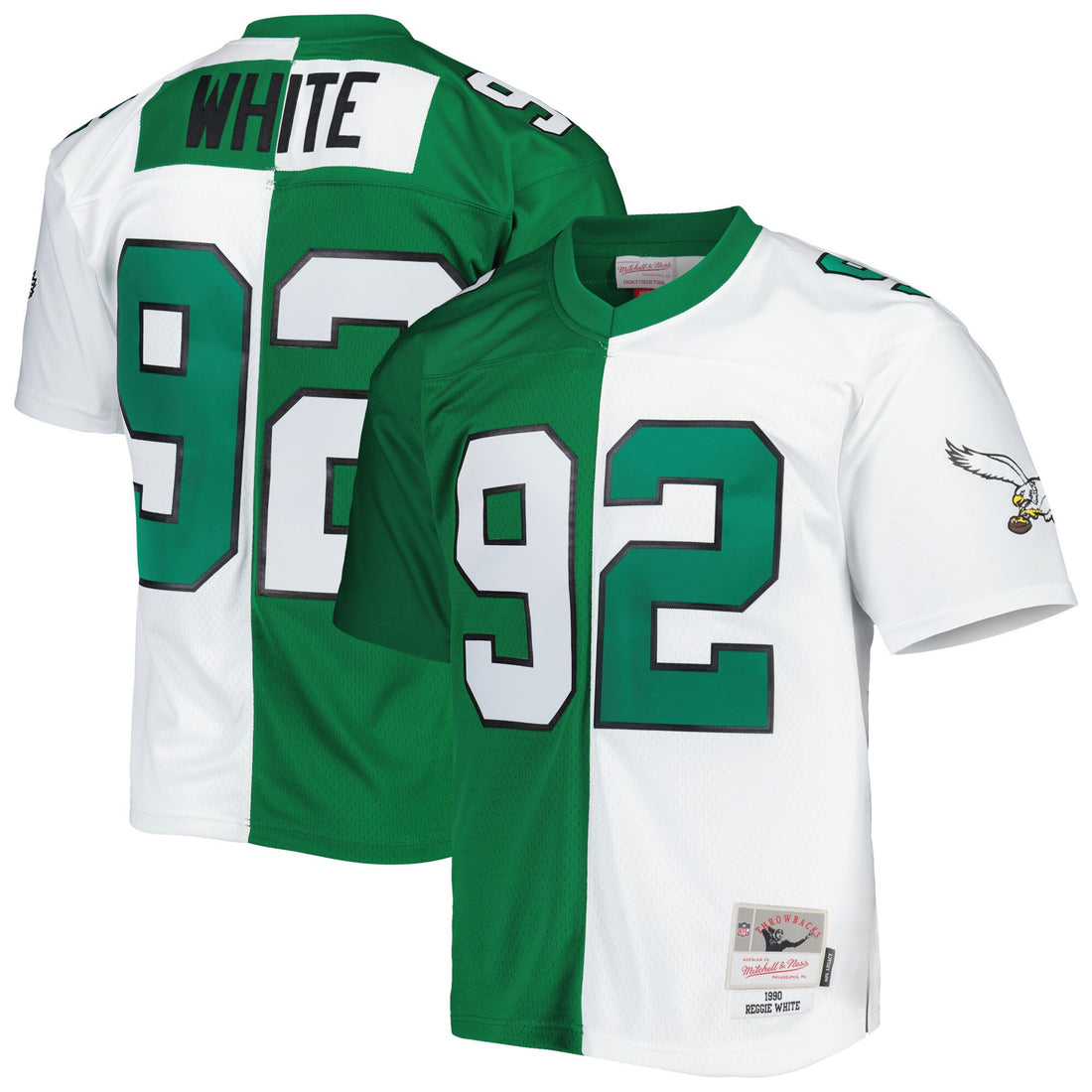 Reggie White Philadelphia Eagles green Split jersey