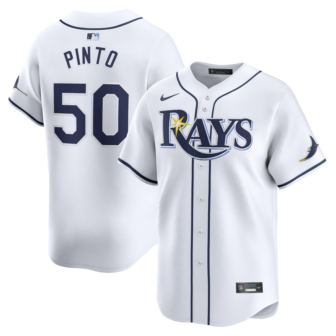 Rene Pinto Tampa Bay Rays white Limited jersey