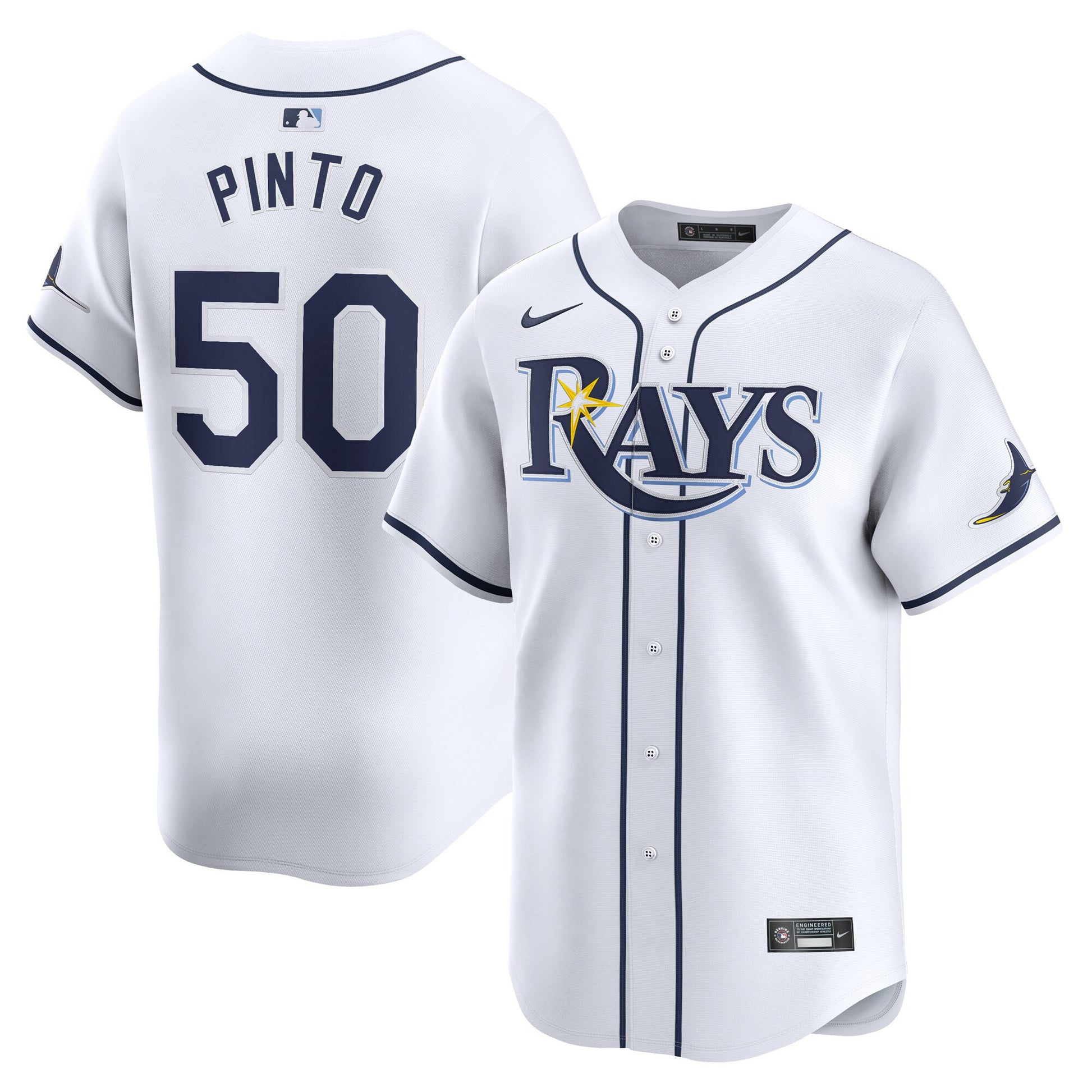 Rene Pinto Tampa Bay Rays white Limited jersey