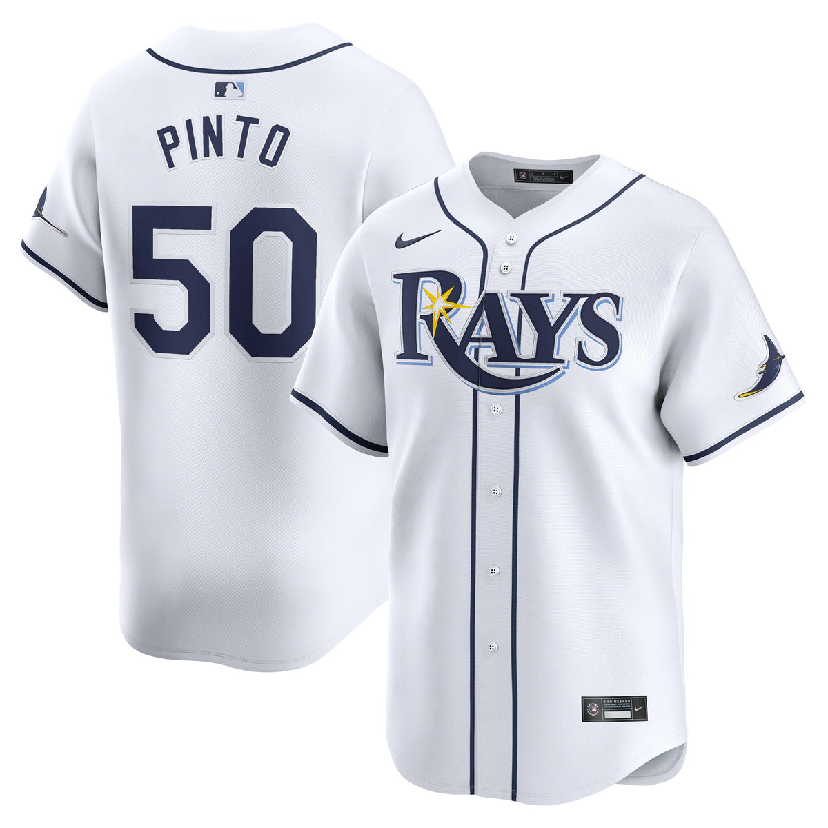 Rene Pinto Tampa Bay Rays white Limited jersey