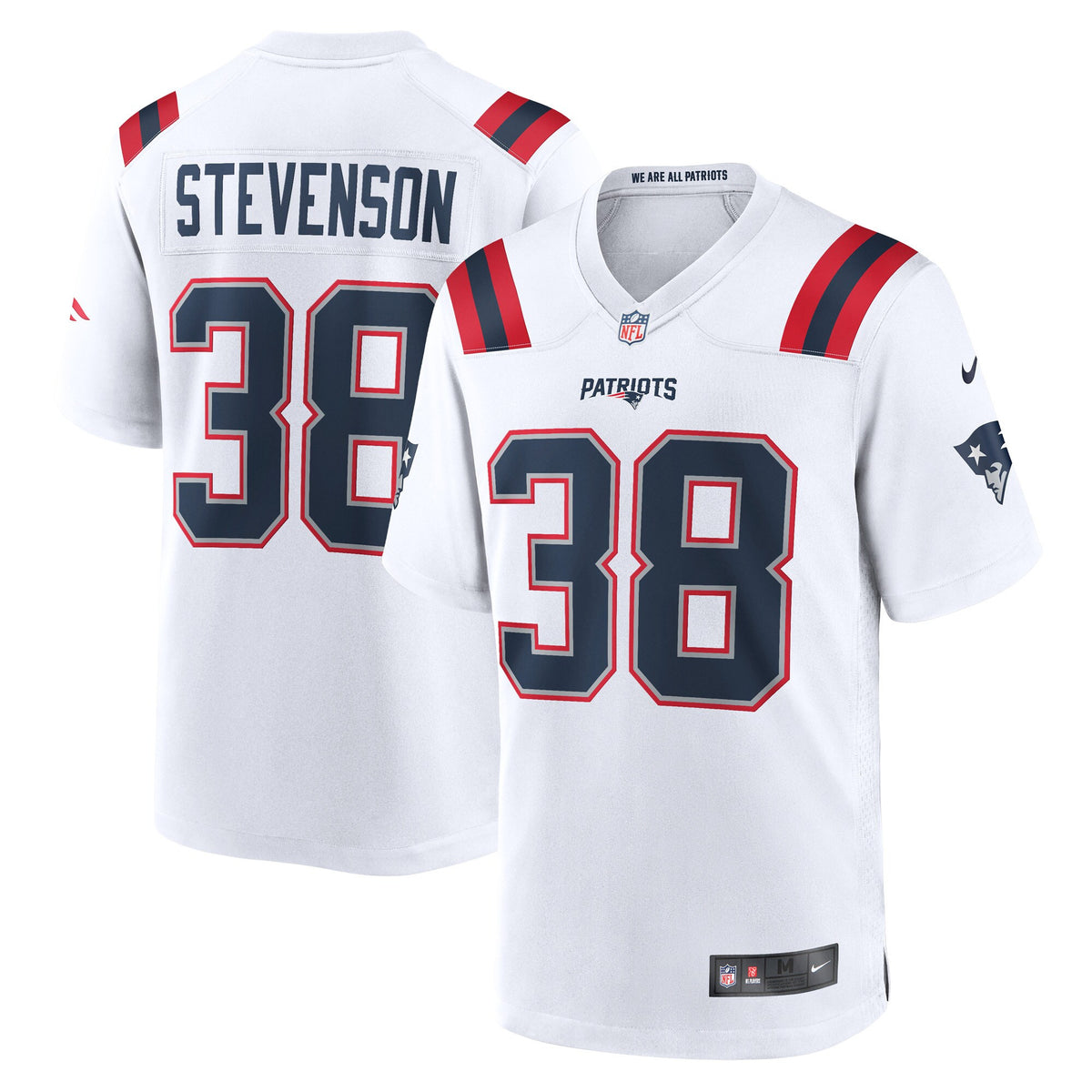 Rhamondre Stevenson New England Patriots white Game jersey