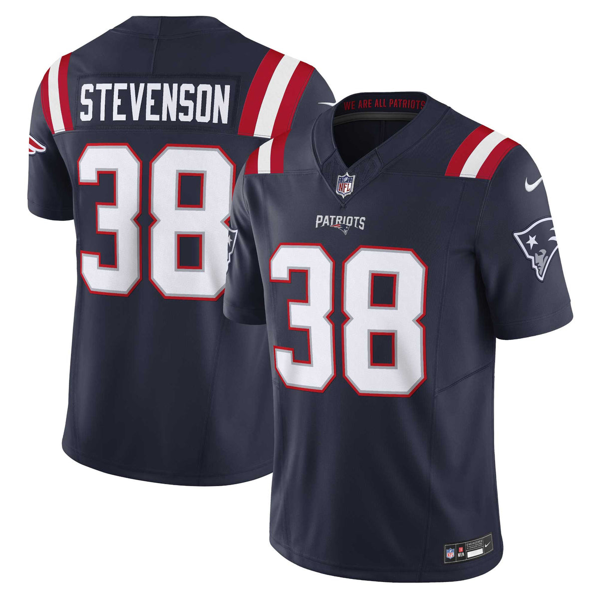 Rhamondre Stevenson F.u.s.e New England Patriots navy Limited jersey
