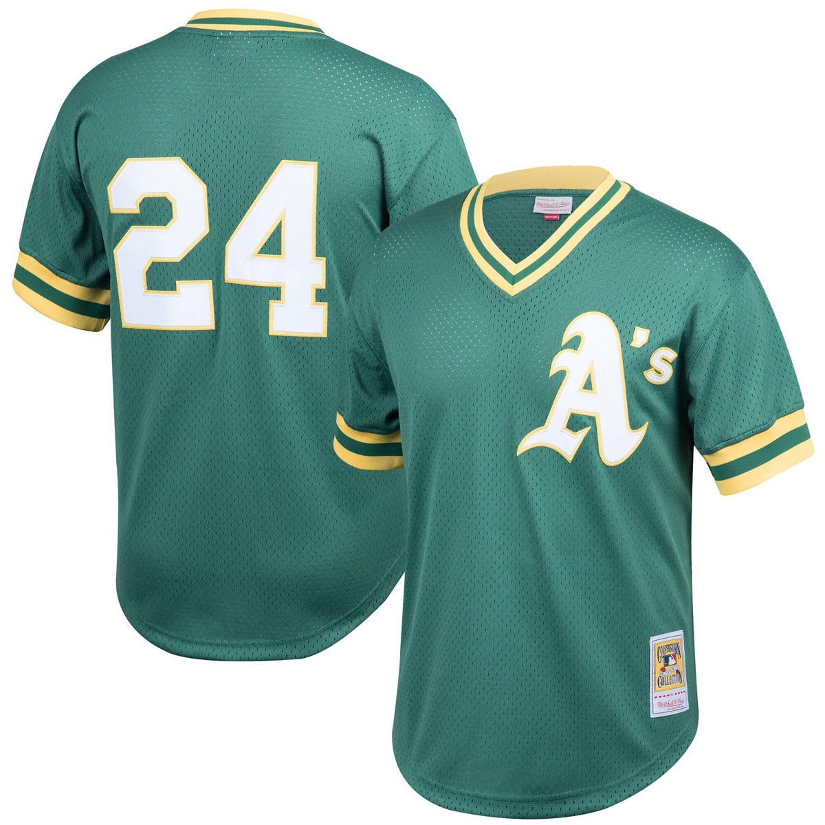 Rickey Henderson Oakland Athletics green Cooperstown jersey