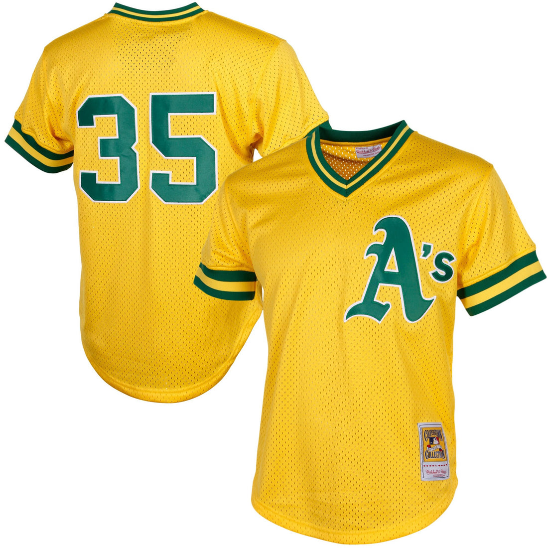 Rickey Henderson Oakland Athletics yellow Cooperstown jersey