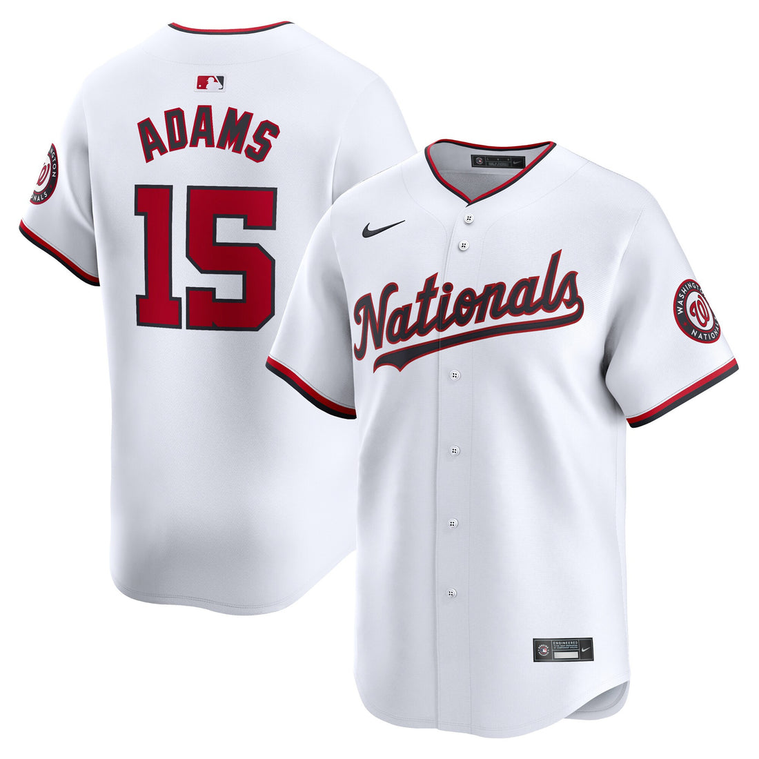 Riley Adams Washington Nationals white Limited jersey
