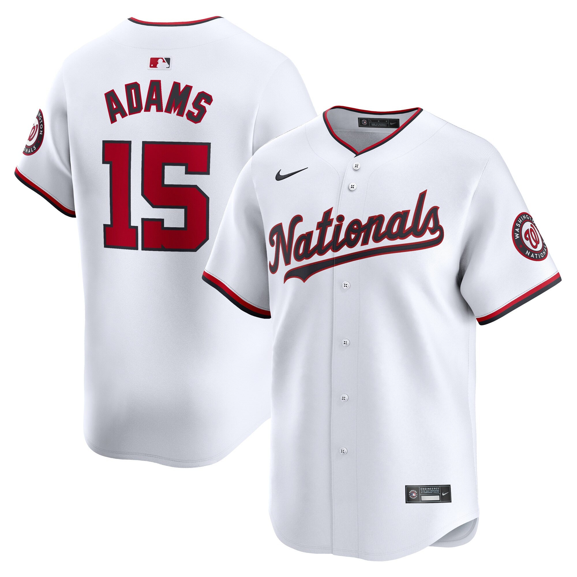 Riley Adams Washington Nationals white Limited jersey