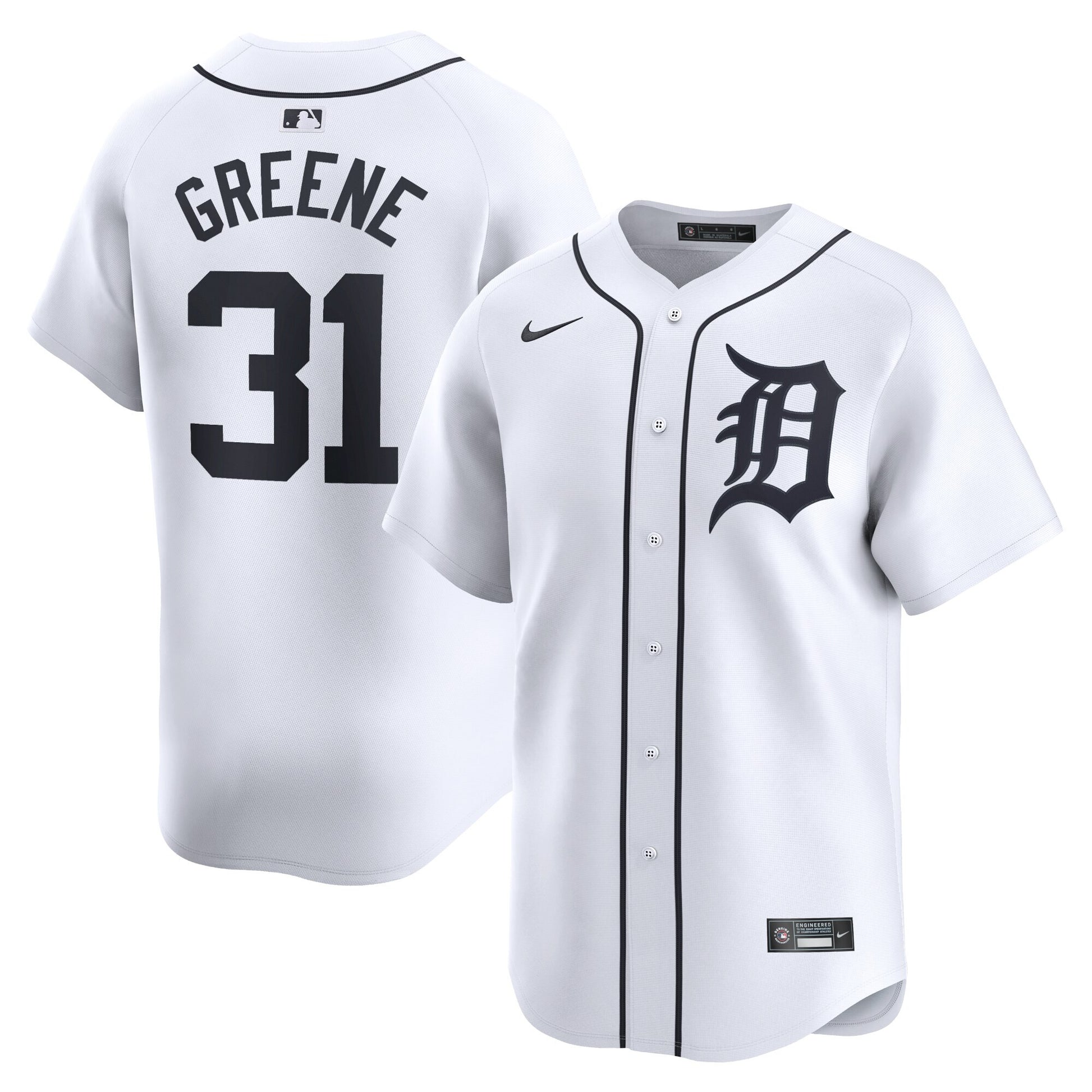 Riley Greene Detroit Tigers white Limited jersey