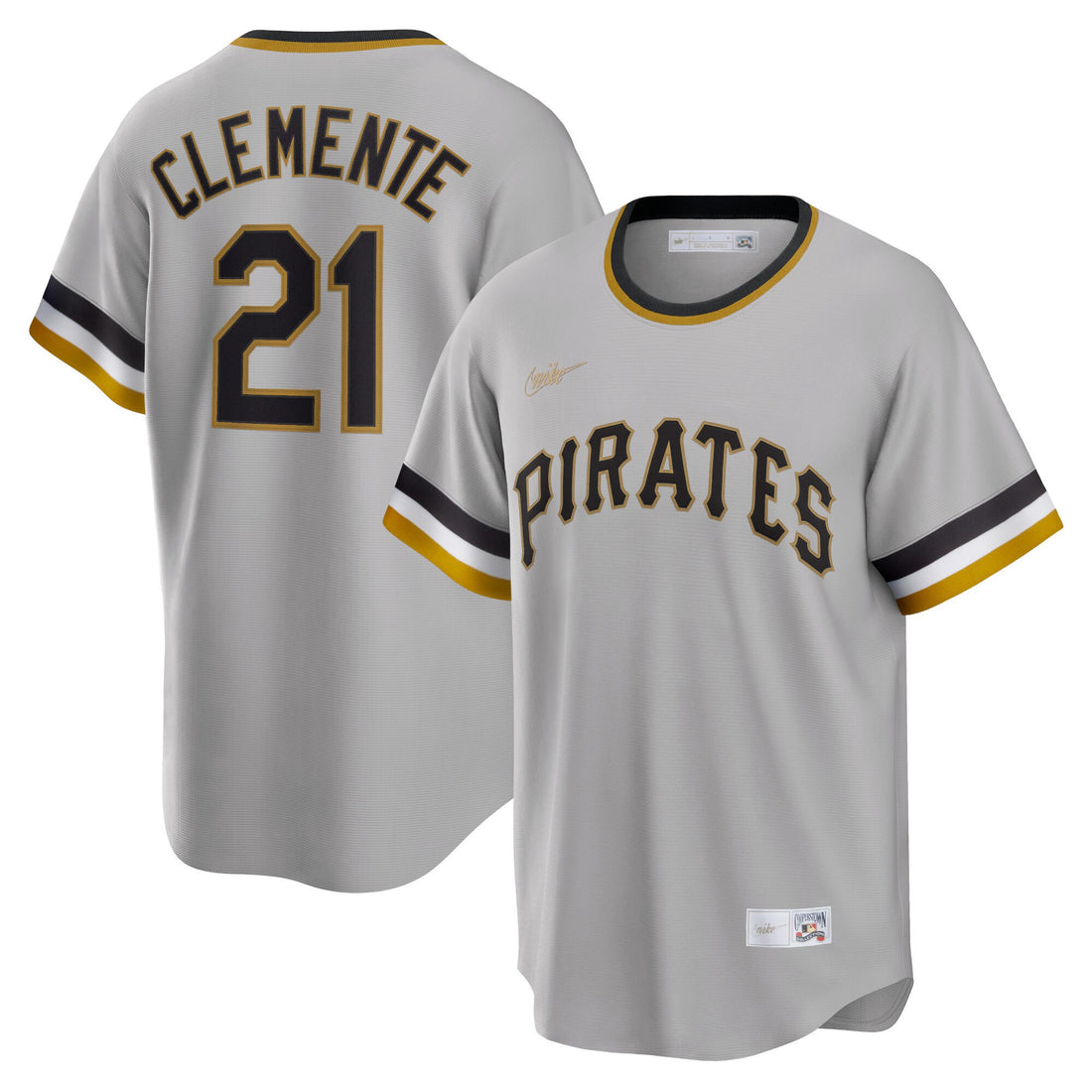 Roberto Clemente Pittsburgh Pirates gray Cooperstown jersey