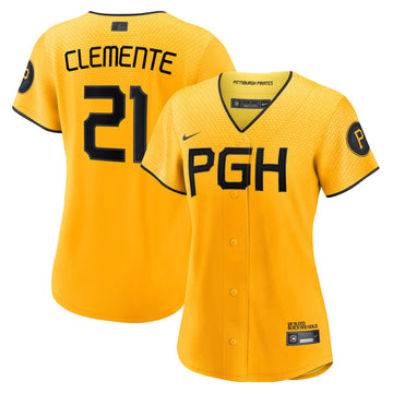 Roberto Clemente Pittsburgh Pirates gold City Connect jersey