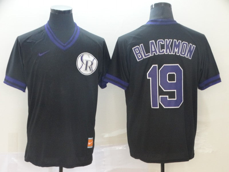 Charlie Blackmon Colorado Rockies black Throwback jersey