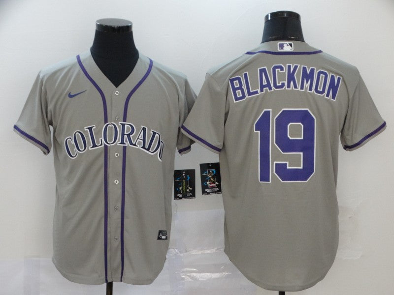 Charlie Blackmon Colorado Rockies gray jersey