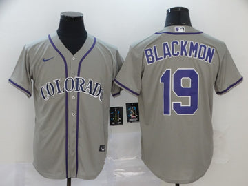 Charlie Blackmon Colorado Rockies gray jersey