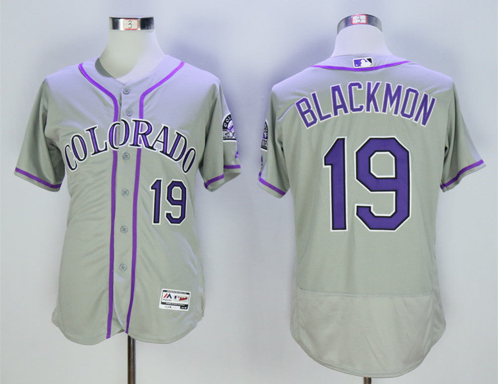 Charlie Blackmon Colorado Rockies grey jersey