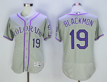 Charlie Blackmon Colorado Rockies grey jersey