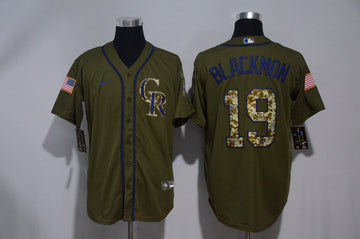 Charlie Blackmon Colorado Rockies olive jersey
