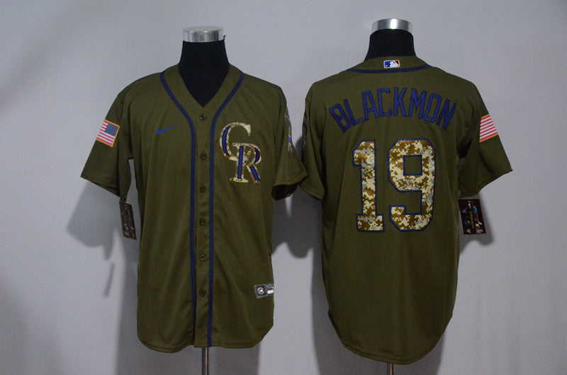 Charlie Blackmon Colorado Rockies olive jersey