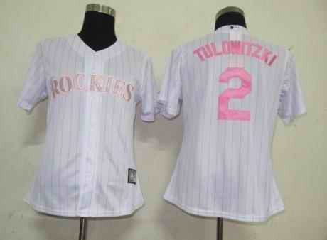 Tulowitzki White Colorado Rockies pink jersey