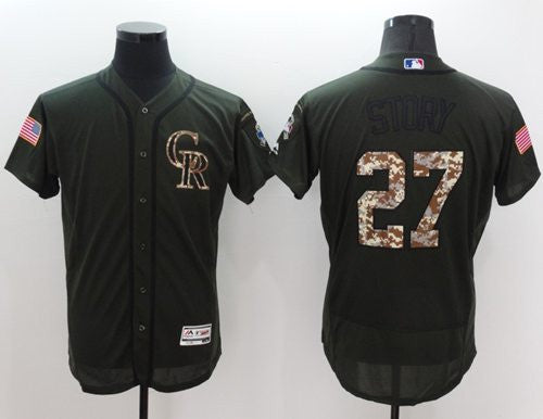 Trevor Story Colorado Rockies green Salute To Service jersey
