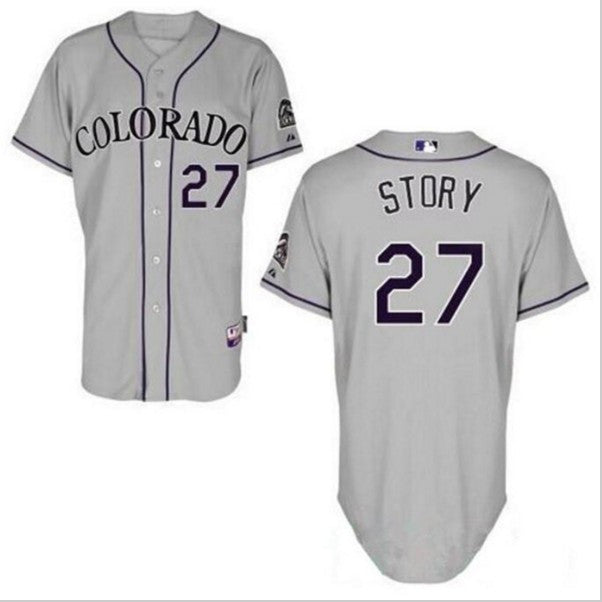Trevor Story Colorado Rockies grey jersey