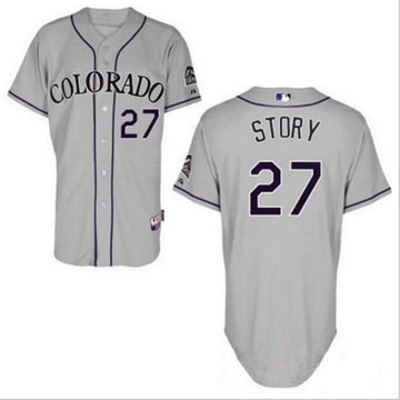 Trevor Story Colorado Rockies grey jersey