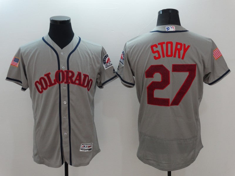 Trevor Story Colorado Rockies grey Fashion jersey