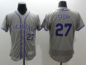 Trevor Story Colorado Rockies grey jersey