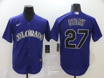 Trevor Story Colorado Rockies purple jersey