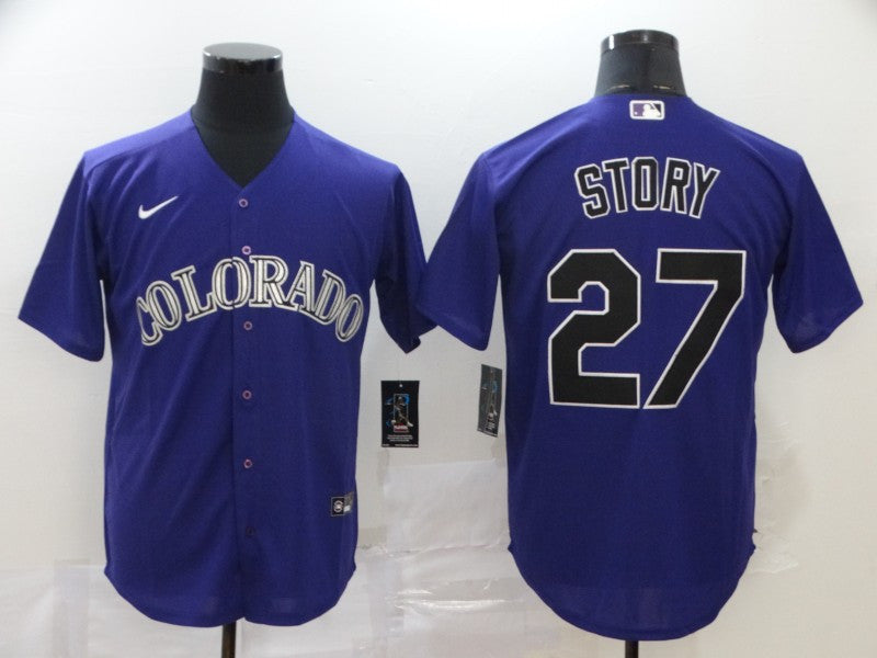 Trevor Story Colorado Rockies purple jersey