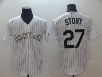 Trevor Story Colorado Rockies white jersey